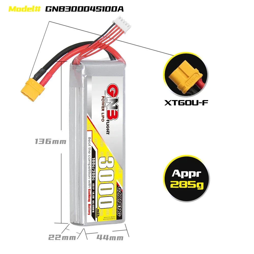 GAONENG GNB 3000mAh 4S 100C 20 - Lipo Battery 4S avaliação e preço