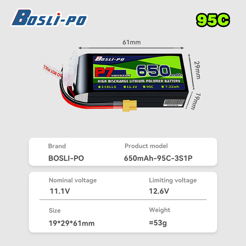 Boslipo P7 Versão 650mAh 95C B - Lipo Battery 4S avaliação e preço